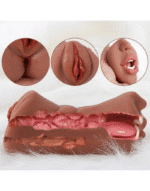 3 Girişli Oral Vajinal Anal Esmer Ağızlı 20 cm Mastürbatör - Görsel 4