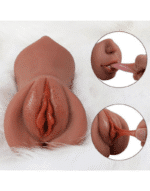 3 Girişli Oral Vajinal Anal Esmer Ağızlı 20 cm Mastürbatör - Görsel 3